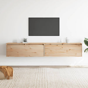 Wandschränke Kiefer Massivholz 100x30x35cm, 2er Set