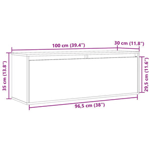 Weißer Wandschrank Kiefer Massivholz 100cm