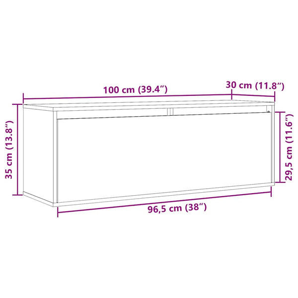 Weißer Wandschrank Kiefer Massivholz 100cm