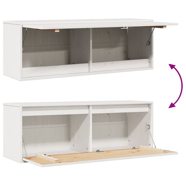 Weißer Wandschrank Kiefer Massivholz 100cm