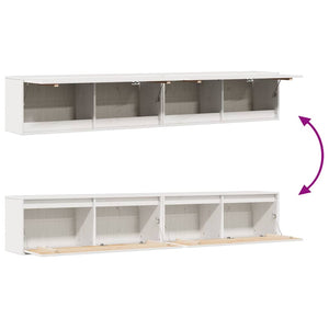 Wandschränke 2er Set, Kiefer Massivholz, Weiß