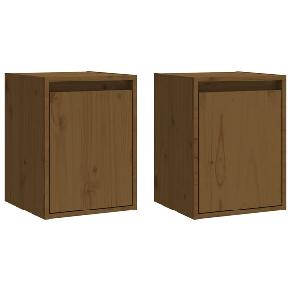 vidaXL Armoires murales 2 pcs Marron miel 30x30x40 cm Bois de pin massif