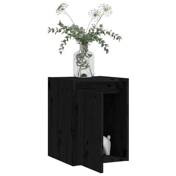 Wandschränke 2er Set Schwarz Kiefer 30x30x40cm