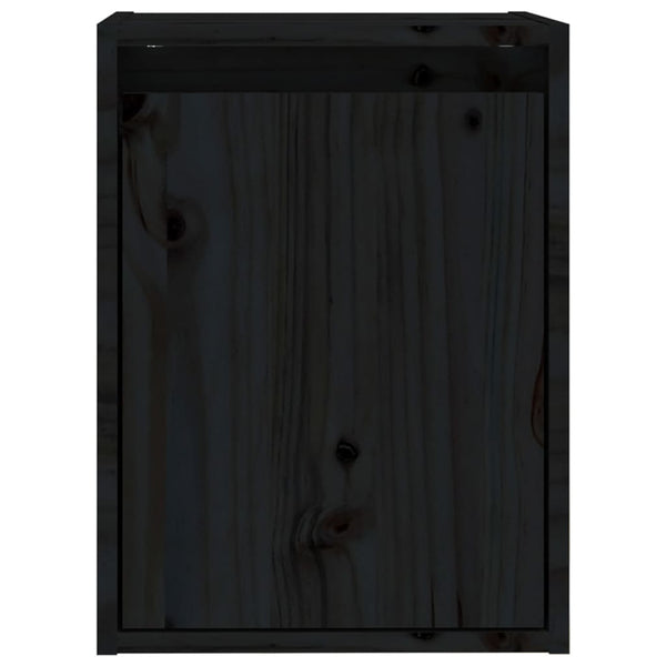 Wandschränke 2er Set Schwarz Kiefer 30x30x40cm