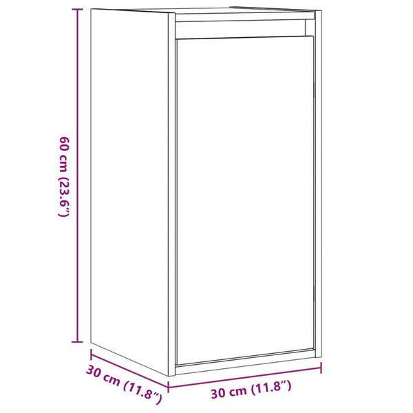 Wandschrank Kiefer Massivholz 30x30x60 cm