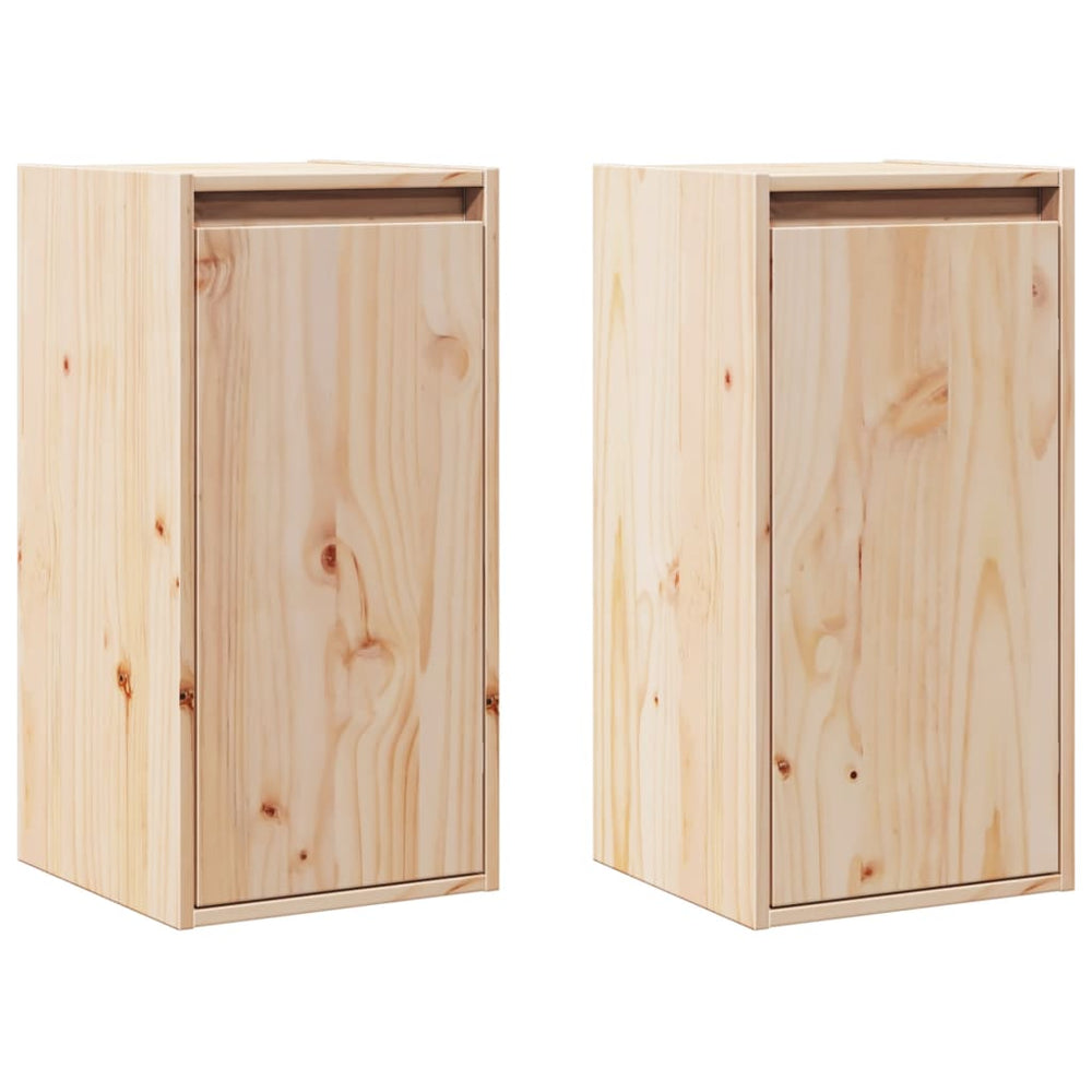 Massivholz Wandschränke Kiefer, 2er-Set