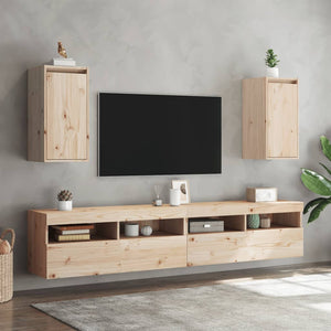 Massivholz Wandschränke Kiefer, 2er-Set