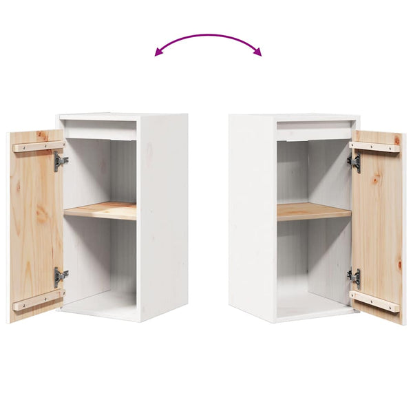 Weißer Wandschrank 30x30x60cm Kiefer Massivholz