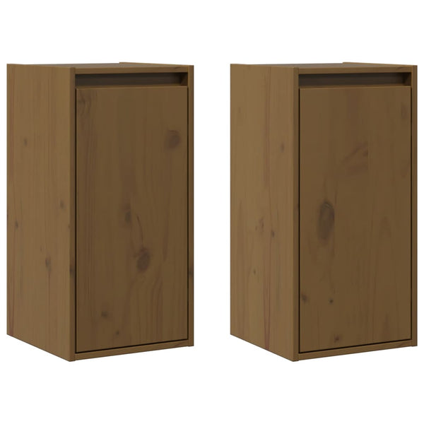 vidaXL Armoires murales 2 pcs Marron miel 30x30x60 cm Bois de pin massif