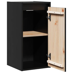Wandschränke 30x30x60 cm Kiefer Massivholz Schwarz 2er Set
