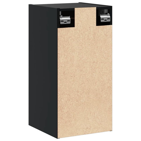 Wandschränke 30x30x60 cm Kiefer Massivholz Schwarz 2er Set