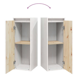 Weißer Wandschrank 30x30x80 cm Kiefer Massivholz