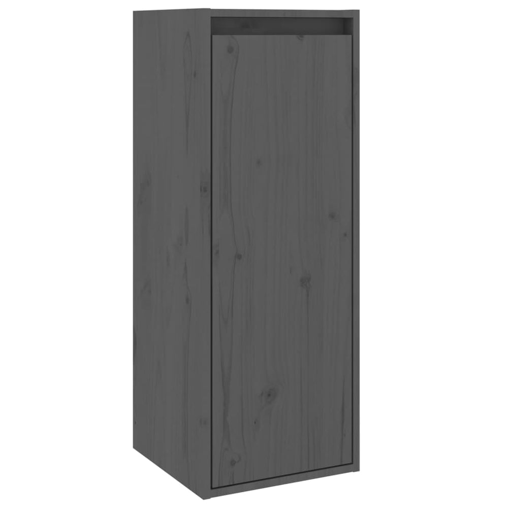 Grauer Wandschrank 30x30x80cm Kiefer Massivholz