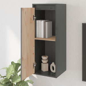 Grauer Wandschrank 30x30x80cm Kiefer Massivholz