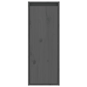 Grauer Wandschrank 30x30x80cm Kiefer Massivholz