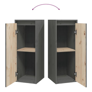 Grauer Wandschrank 30x30x80cm Kiefer Massivholz
