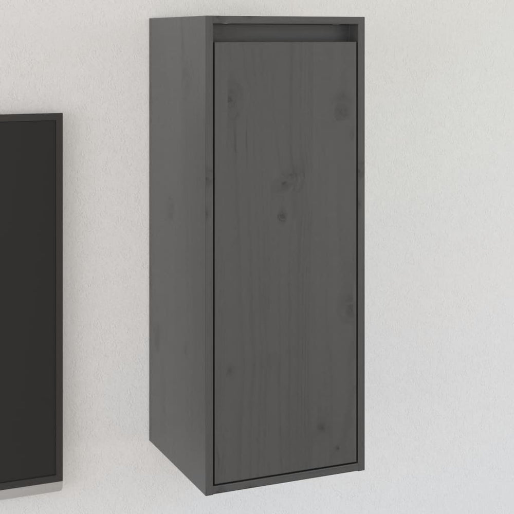 Grauer Wandschrank 30x30x80cm Kiefer Massivholz