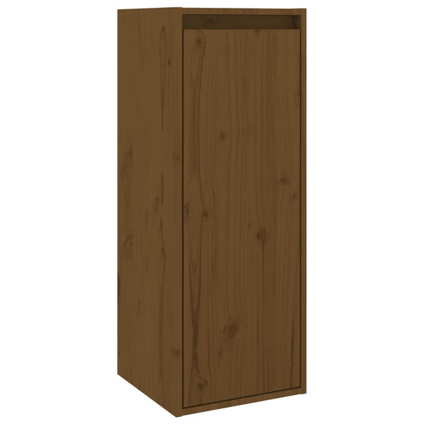 Wandschränke Kiefer Massivholz Honigbraun 30x80cm 2er Set