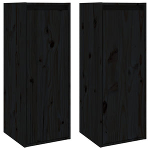 Schwarze Wandschränke 30x30x80cm, 2er-Set