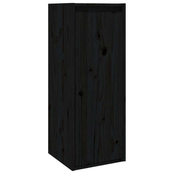 Schwarze Wandschränke 30x30x80cm, 2er-Set