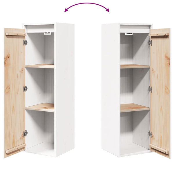 Weißer Wandschrank Kiefer Massivholz 30x30x100cm