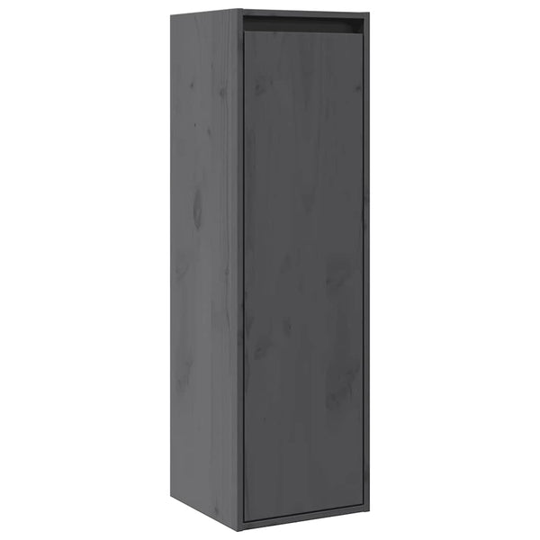 Graue Kiefer Massivholz Wandschränke 30x30x100cm, 2er-Set