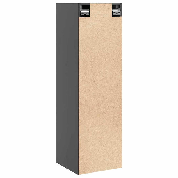 Graue Kiefer Massivholz Wandschränke 30x30x100cm, 2er-Set