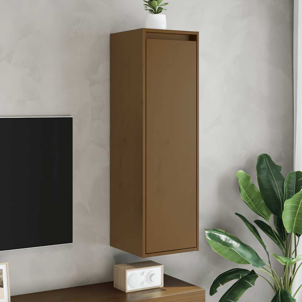 Wandschränke 2er Set Honigbraun 30x100cm Kiefer Massivholz