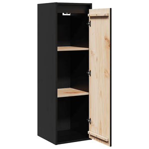 Wandschränke 2er Set Schwarz 30x100cm Kiefer Massivholz