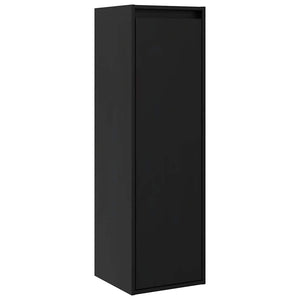 Wandschränke 2er Set Schwarz 30x100cm Kiefer Massivholz