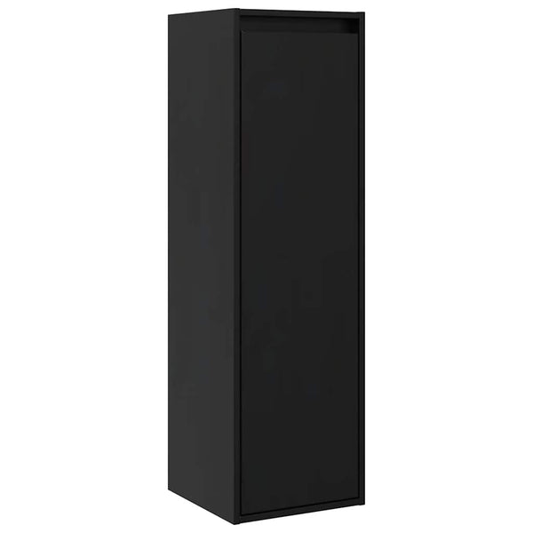 Wandschränke 2er Set Schwarz 30x100cm Kiefer Massivholz