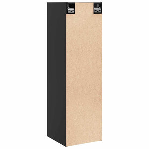 Wandschränke 2er Set Schwarz 30x100cm Kiefer Massivholz