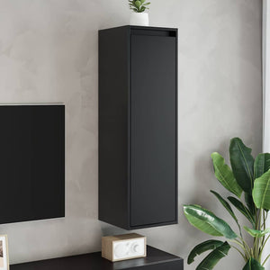 Wandschränke 2er Set Schwarz 30x100cm Kiefer Massivholz
