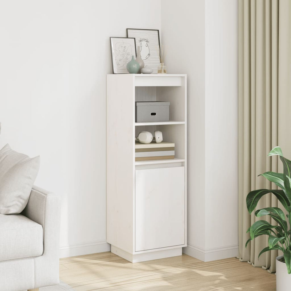 Highboard Weiß Kiefer Massivholz 110cm