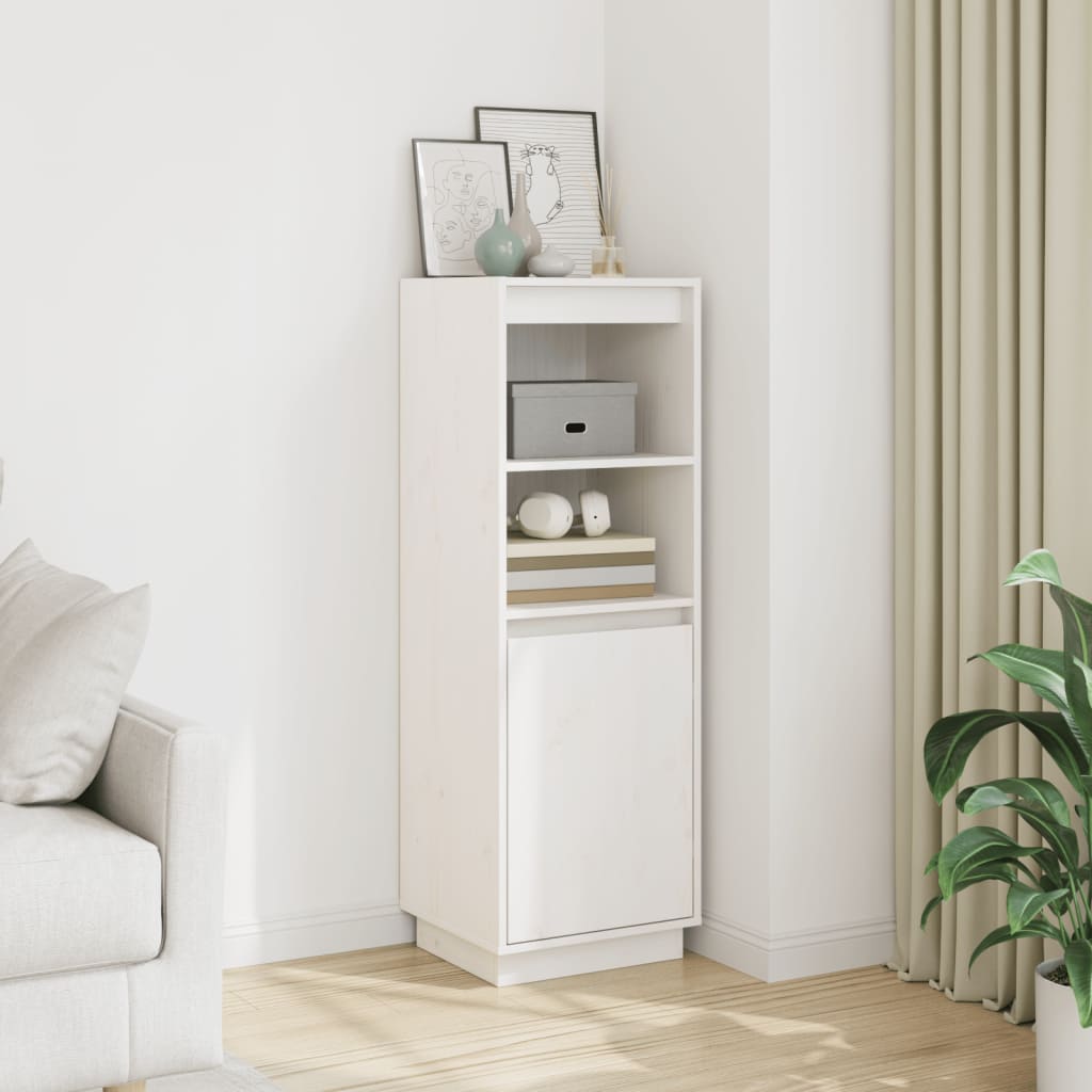 Highboard Weiß Kiefer Massivholz 110cm