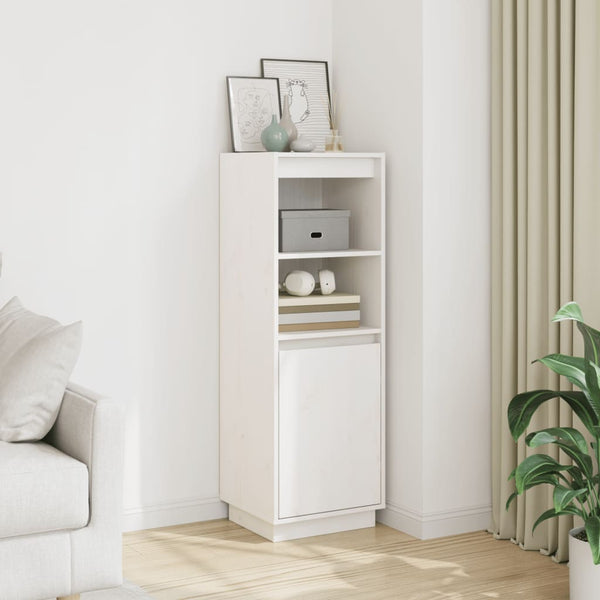Highboard Weiß Kiefer Massivholz 110cm