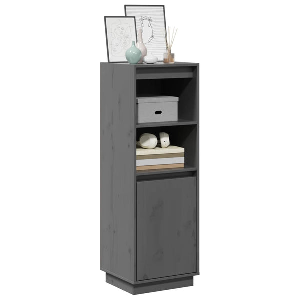 Graues Highboard Kiefer Massivholz 110cm