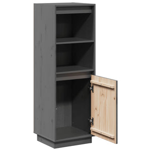 Graues Highboard Kiefer Massivholz 110cm
