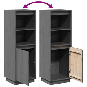 Graues Highboard Kiefer Massivholz 110cm