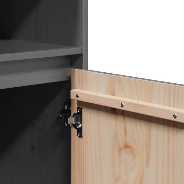 Graues Highboard Kiefer Massivholz 110cm