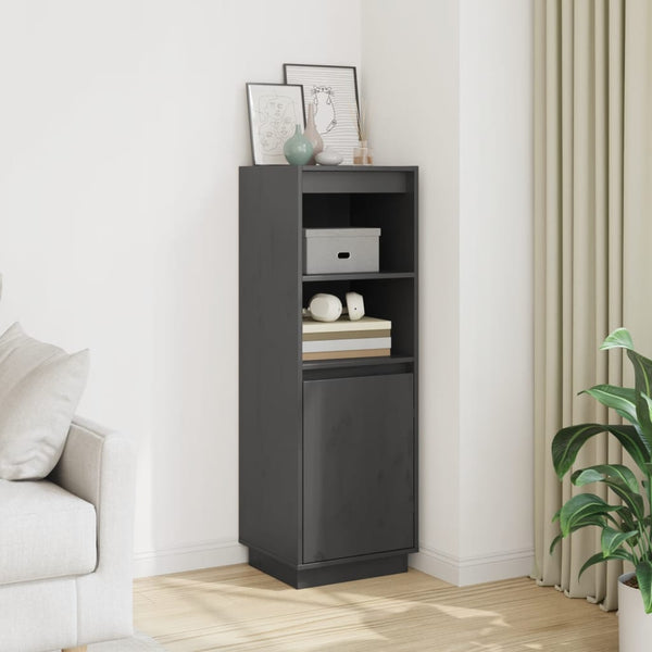 Graues Highboard Kiefer Massivholz 110cm