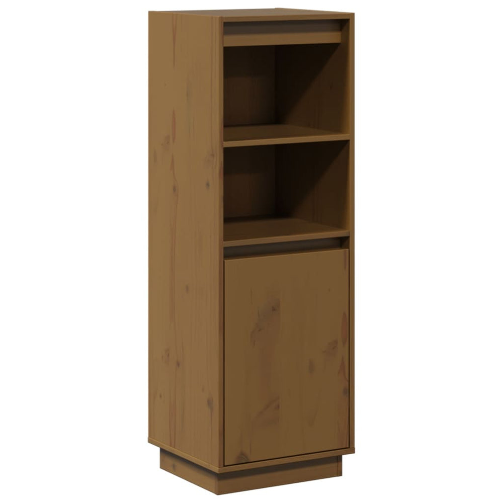 Honigbraunes Highboard Kiefer Massivholz 110cm