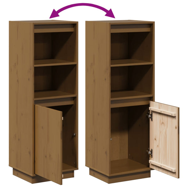 Honigbraunes Highboard Kiefer Massivholz 110cm