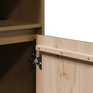 Honigbraunes Highboard Kiefer Massivholz 110cm