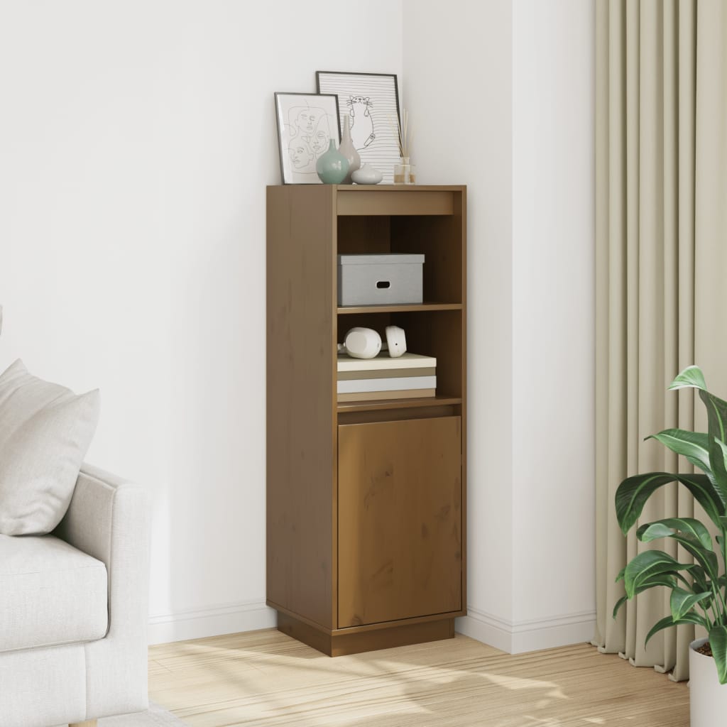 Honigbraunes Highboard Kiefer Massivholz 110cm
