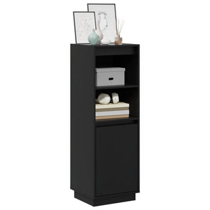 Schwarzes Highboard Kiefer Massivholz 37x34x110cm