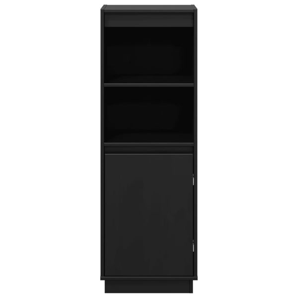 Schwarzes Highboard Kiefer Massivholz 37x34x110cm