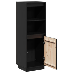 Schwarzes Highboard Kiefer Massivholz 37x34x110cm