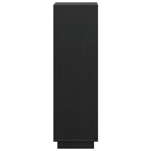 Schwarzes Highboard Kiefer Massivholz 37x34x110cm