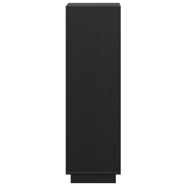 Schwarzes Highboard Kiefer Massivholz 37x34x110cm